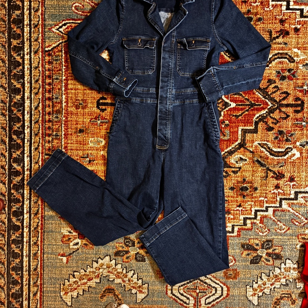 Madewell Denim Slim Dark Wash Coverall Jumpsuit | Size 2 - Picture 9 of 12